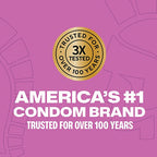 Trojan background, gold seal “3X tested, trusted for over 100 years” & “America’s #1 condom brand – trusted for over 100 years.