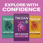 Trojan Her Pleasure Ribbed and Contoured Condoms 12 Pack > Essentials > Condoms