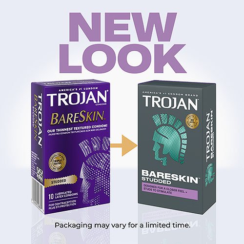 Trojan Studded Bareskin Lubricated Condoms 10 Pack > Essentials > Condoms