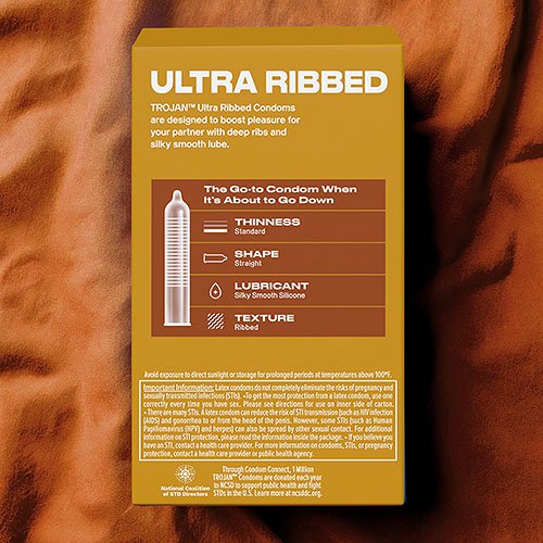 Trojan Ultra Ribbed Condoms – Deep Raised Ribs 12 Pack Condoms > Essentials > Condoms
