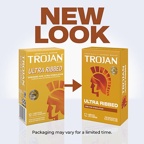 Trojan Ultra Ribbed Condoms – Deep Raised Ribs 12 Pack Condoms > Essentials > Condoms