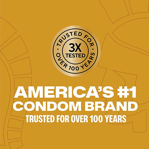 Trojan background, gold seal 3X tested, trusted for over 100 years & America’s #1 condom brand – trusted for over 100 years.