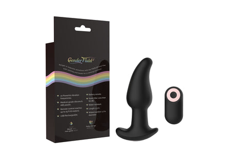 Gender Fluid Twirler Black Remote Control Anal Vibrator Toy Butt Plugs - Vibrating