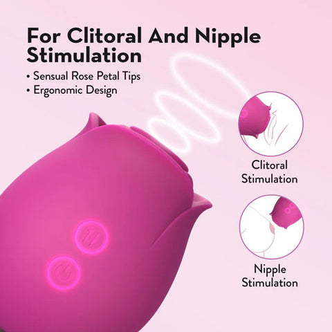 Blush Rose Original Velvet Clitoral Massager with Air Wave Pulsation Suction Stimulator