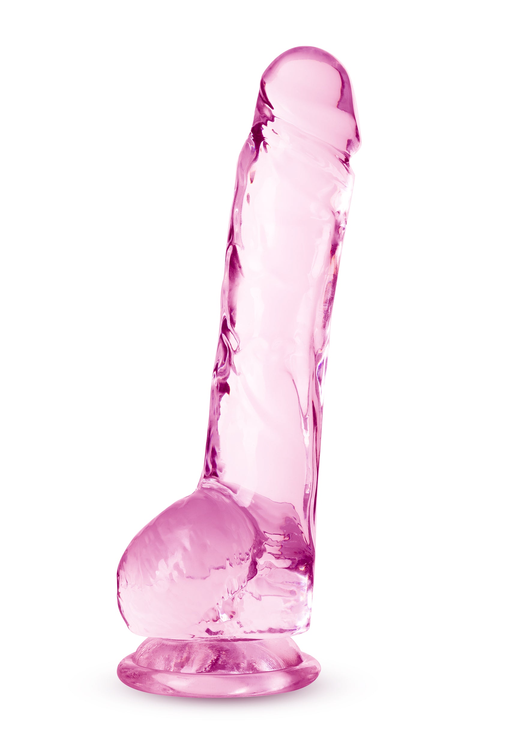 Naturally Yours 8 Inch Crystaline Dildo Rose DONGS