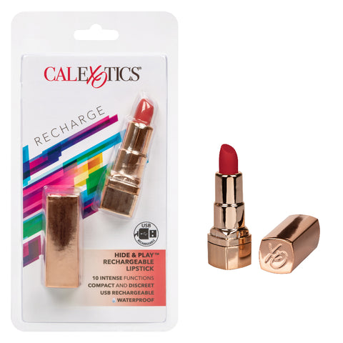Hide and Play Rechargeable Lipstick Red Mini Massager BULLETS