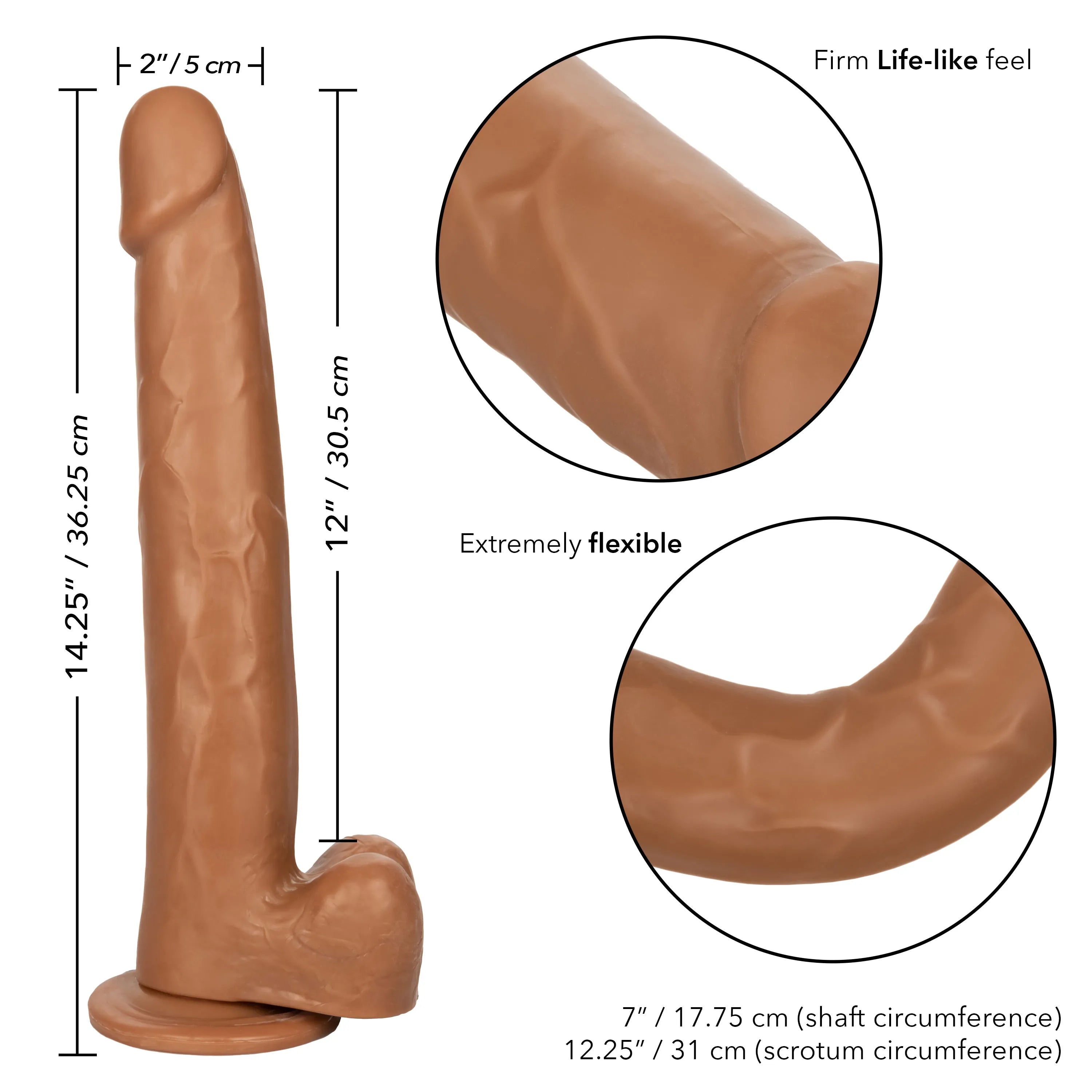 Size Queen 12 Inch Realistic Dildo – Firm 30.5 Cm Dildo > Dildos > Large Dildos