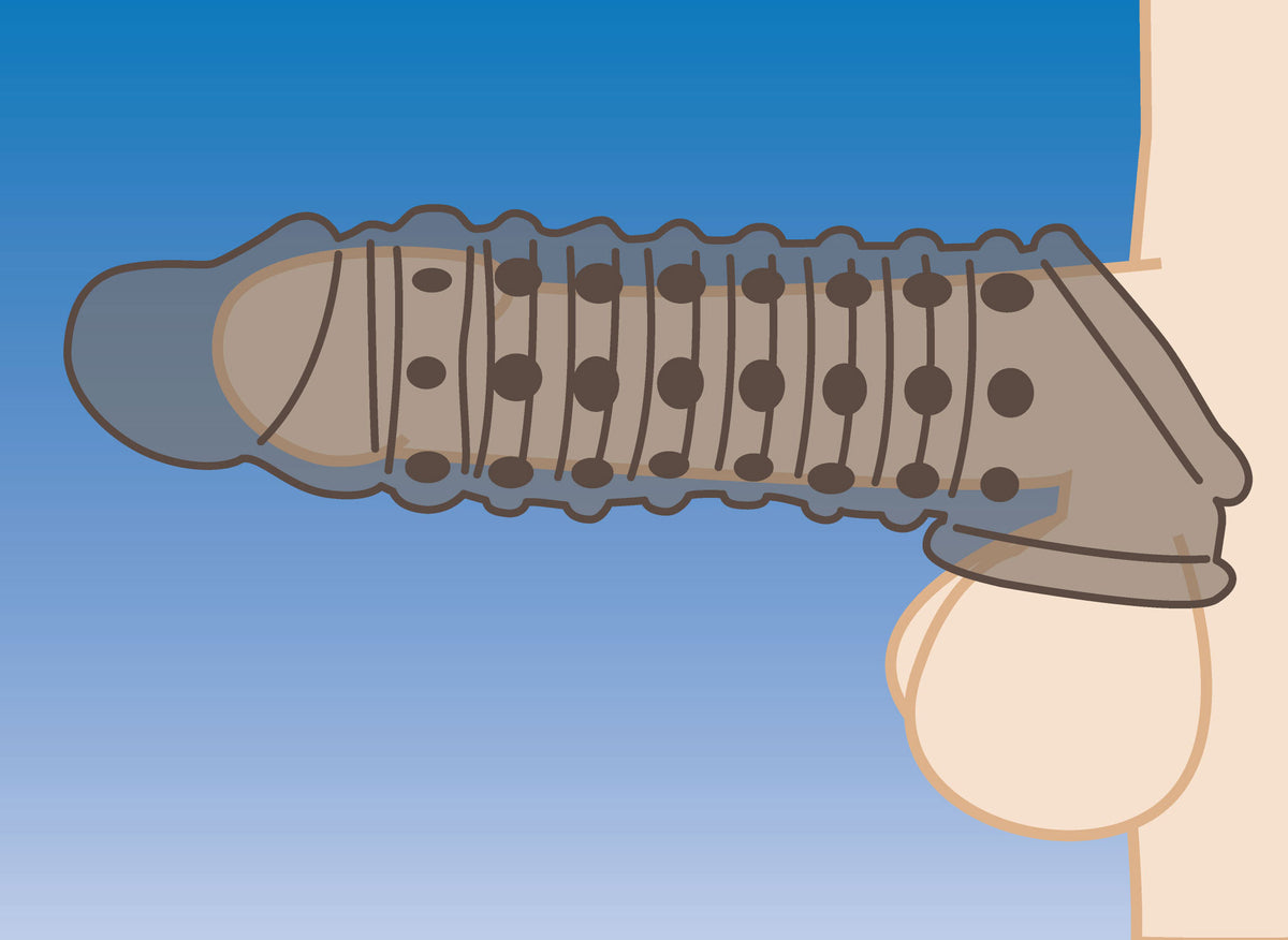 Penis Enhancer Sleeve 1.5 Inch Smoke – Extra Length and Girth Sleeve > Sex Toys For Men > Penis Sleeves