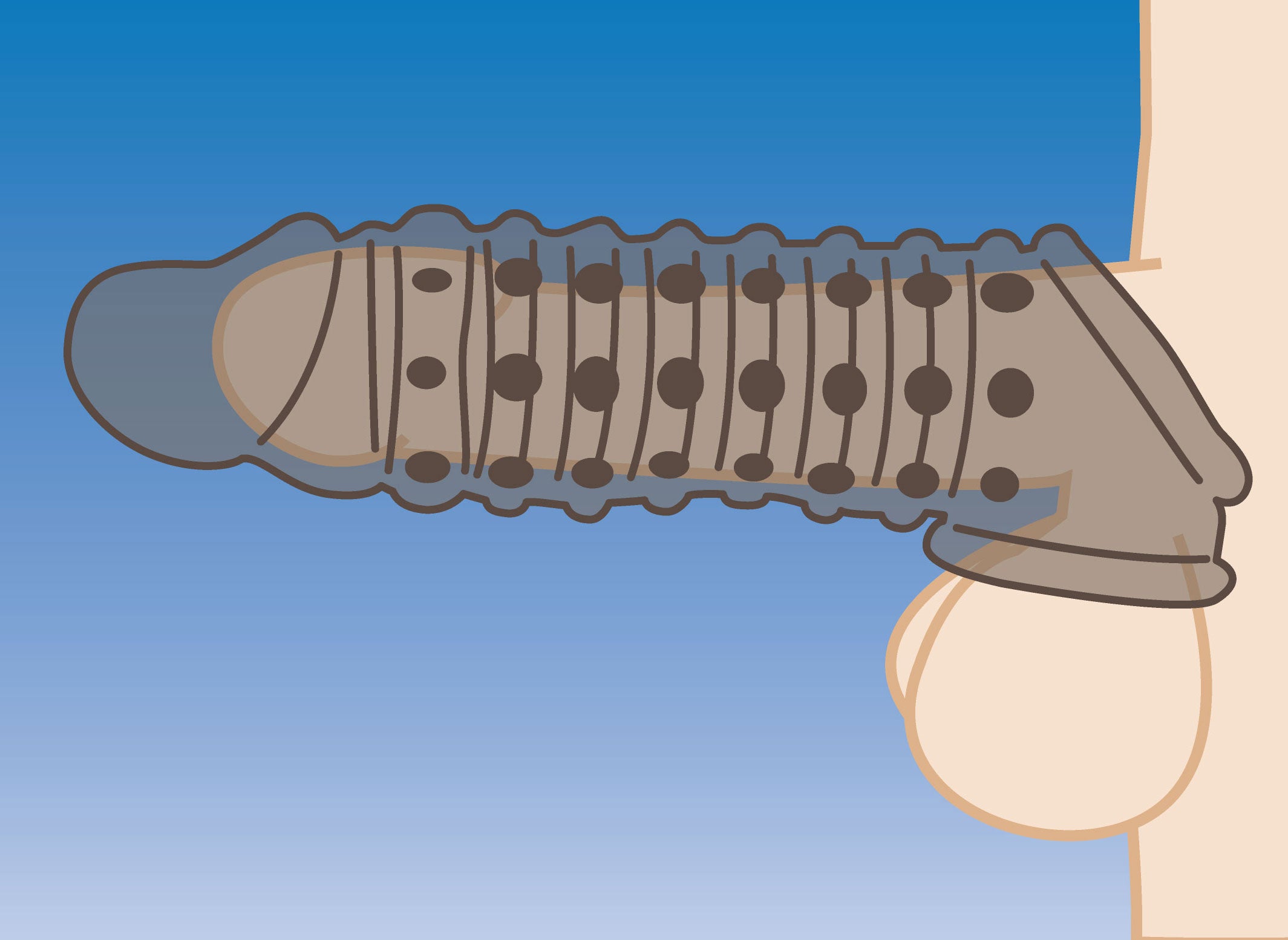 Penis Enhancer Sleeve 1.5 Inch Smoke – Extra Length and Girth Sleeve > Sex Toys For Men > Penis Sleeves