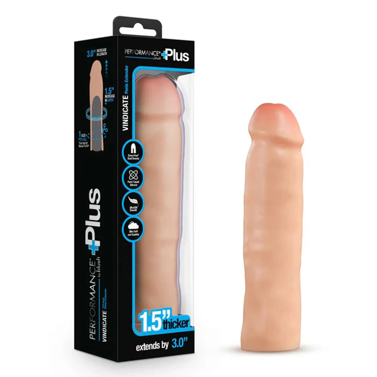 Blush Performance Plus Vindicate – 3 Inch Silicone Penis Extender > Sex Toys For Men > Penis Sleeves