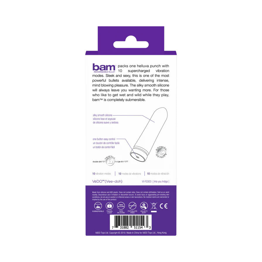 VeDO Bam Bullet Vibrator With 10 Vibration Modes > Vibrators > Mini Vibrators
