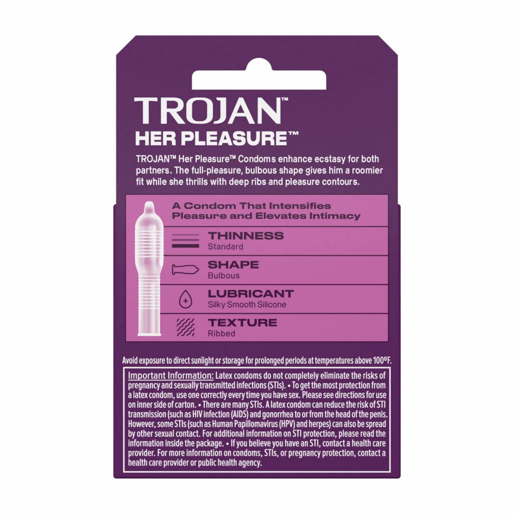 Trojan Her Pleasure Sensations Lubricated Condoms - 3 Pack Secondary image