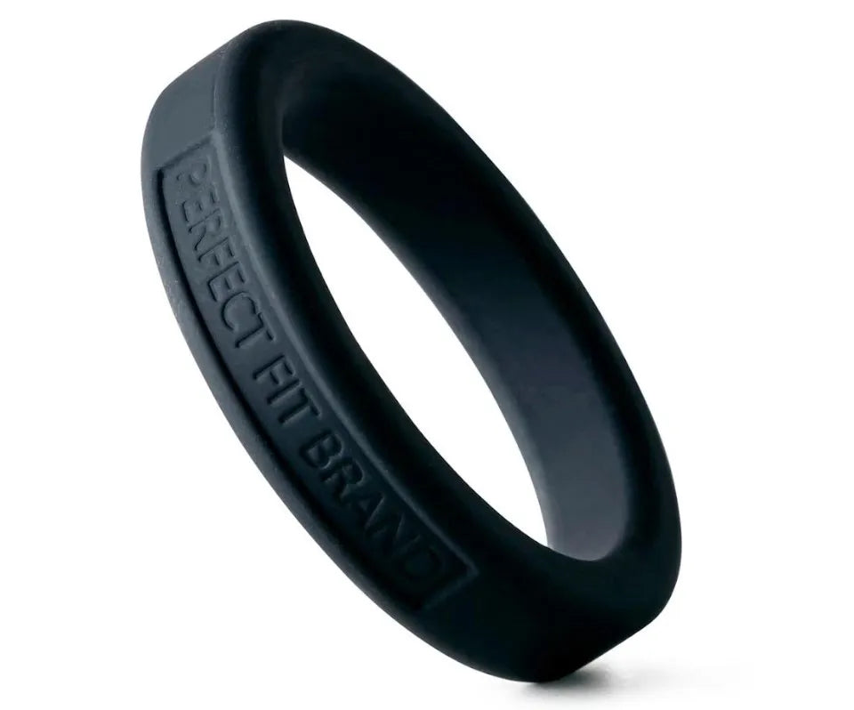 Perfect Fit Classic Silicone 44mm Medium Stretch Penis Ring Black > Cock Ring > Single