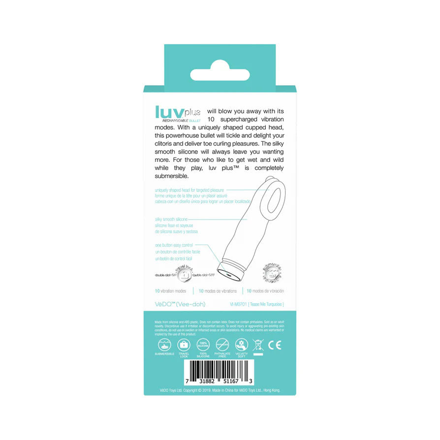Luv Plus Mini Vibe Turquoise with 10 Modes > Vibrators > Mini Vibrators