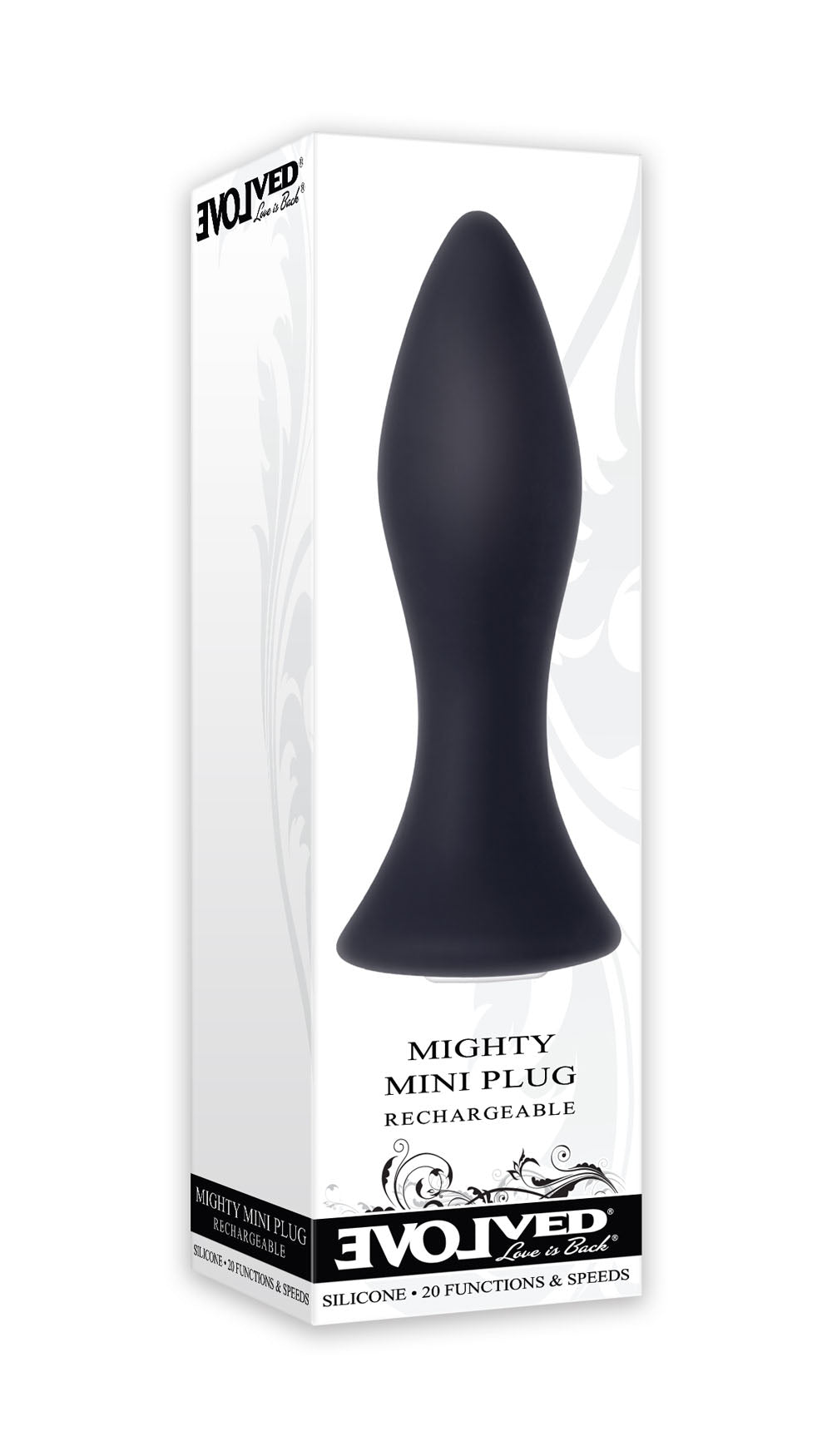 Mighty Mini Plug 8.9 cm USB Rechargeable Butt Plug for Beginners and Advanced Anal Players Black Butt Plugs - Vibrating
