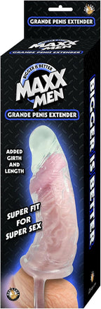 Maxx Men Grande Penis Sleeve – Clear, Textured, Enhances Girth and Length Sleeve > Sex Toys For Men > Penis Sleeves