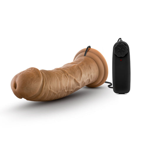 Dr Joe 8 Inch Realistic Vibrating Dildo with Suction Cup Mocha DONGS Vibrating