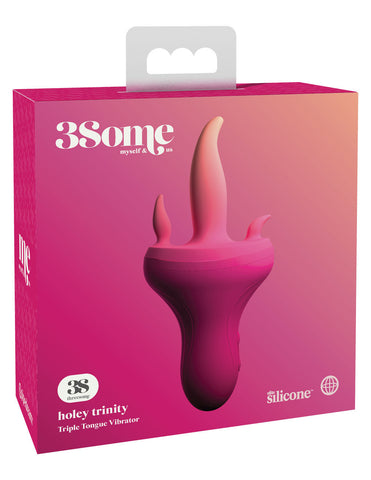 Threesome Holey Trinity Triple Tongue Vibrator - Pink Pink Vibrators