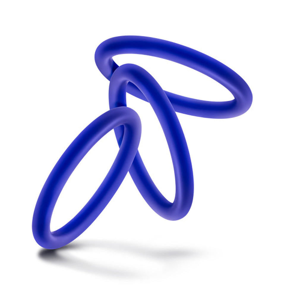 Performance VS1 Indigo Medium Silicone Cockrings Set of 3 COCK RING Set