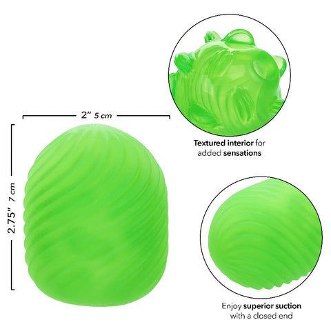 Pop Sock Textured Reversible Masturbator Soft Tight Stretchy Green Strokers - Cup|Egg