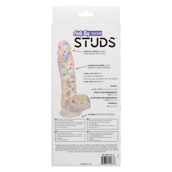 CalExotics Party Boy Silicone Studs 6 Inch Flexible Silicone Dildo – Flexible Toy Multi > Dildos > Realistic Dildos