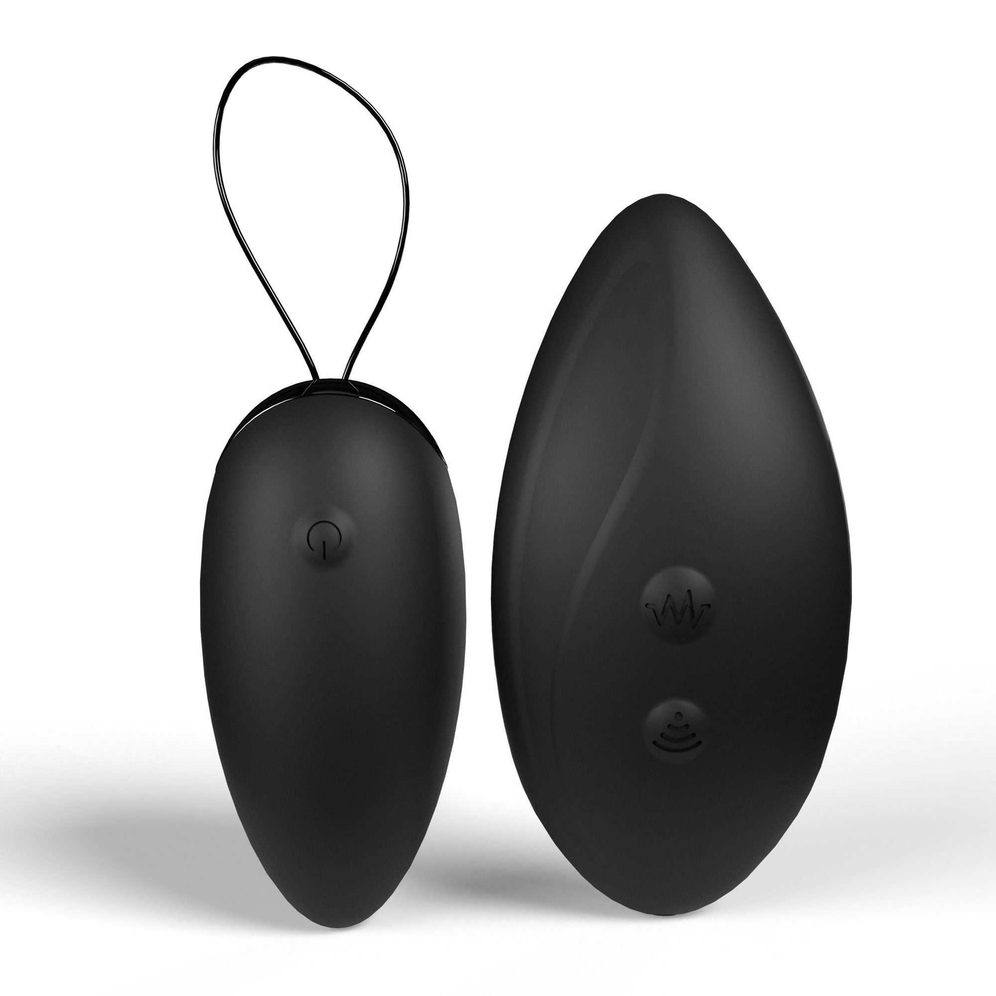 Premium Dual Vibe Remote and Egg Silicone Vibrator Black BULLETS