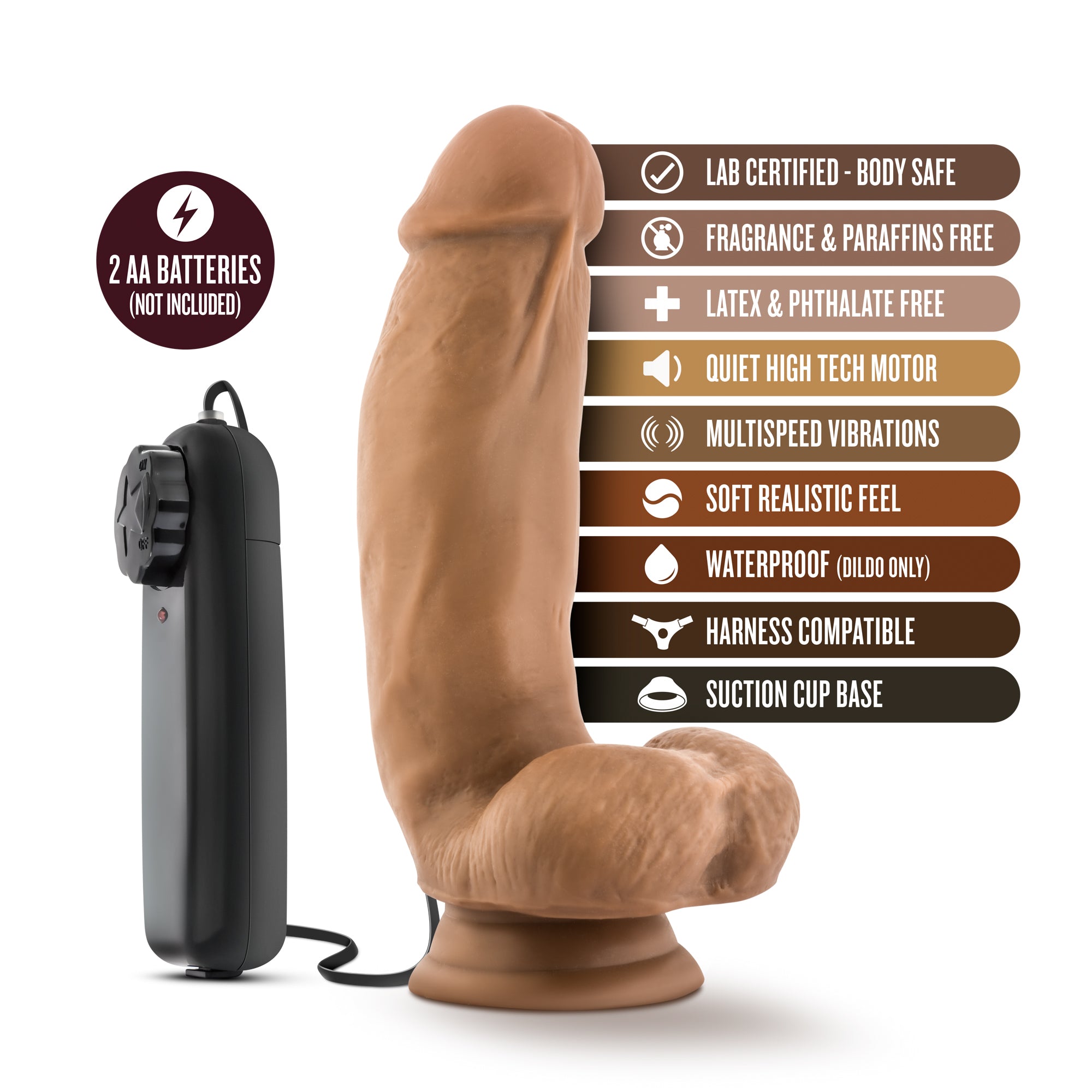 Coverboy Mocha Mma Fighter Realistic Vibrator Dildo 7 Inch > Vibrators > Realistic Vibrators