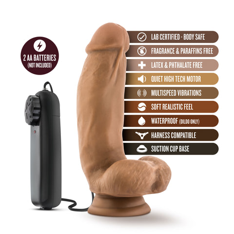 Coverboy Mocha Mma Fighter Realistic Vibrator Dildo 7 Inch DONGS Vibrating