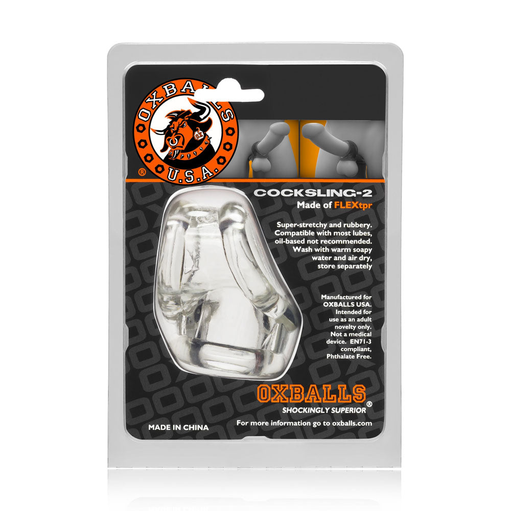 Oxballs Cocksling 2 (Clear) Cock and Ball Ring – Durable Cock and Ball Ring > Cock Ring > Sling