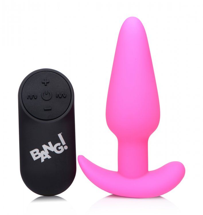 Remote Control 21x Silicone Butt Plug Vibrator Pink Toy > Anal Range > Vibrating Butt Plugs