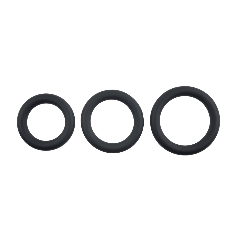 Selopa 3 Ring Circus 3-Piece Silicone Penis Ring Set Black > Cock Ring > Sets
