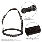 Euphoria Collection Plus Size Black Halter Buckle Harness with Velvet Interior and Vegan Leather Exterior Black Curvy Size > Clothes > Womens Harnesses