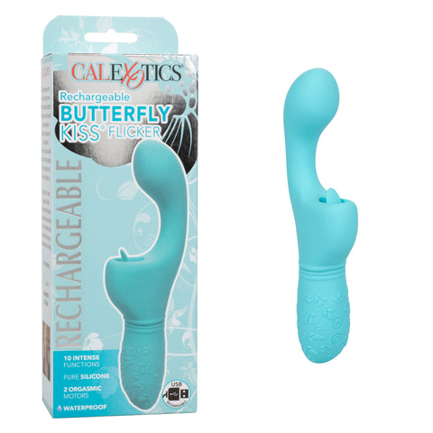 Rechargeable Butterfly Kiss Flicker - Blue VIBRATORS-RABBIT-MULTI