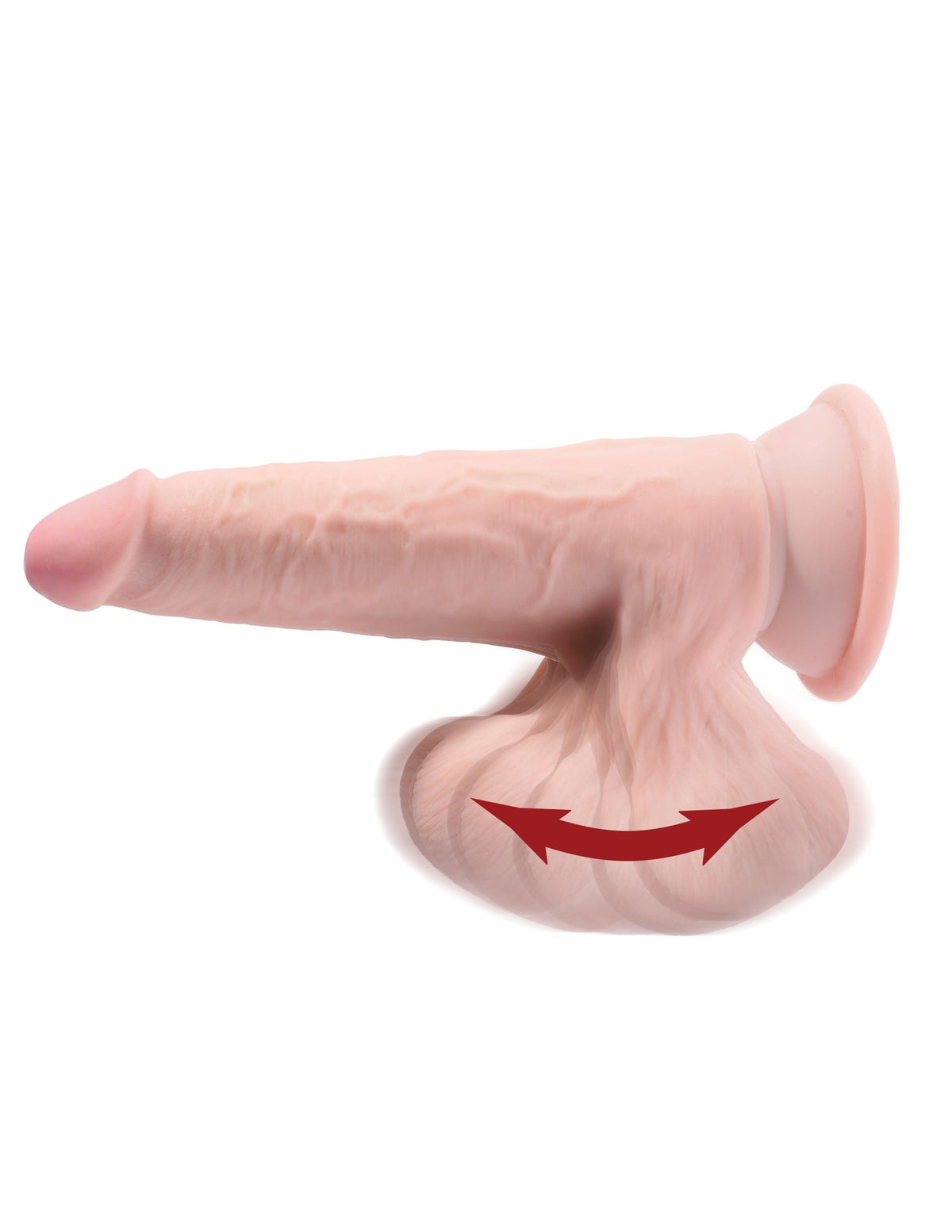 7 Inch Triple Density Realistic Dildo with Swinging Balls Light Beige Dongs Realistic