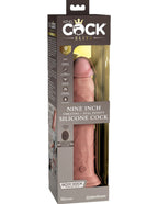 King Cock Elite 9 Inch Dual Density Silicone Rechargeable Vibrating Dildo With Remote > Vibrators > Realistic Vibrators