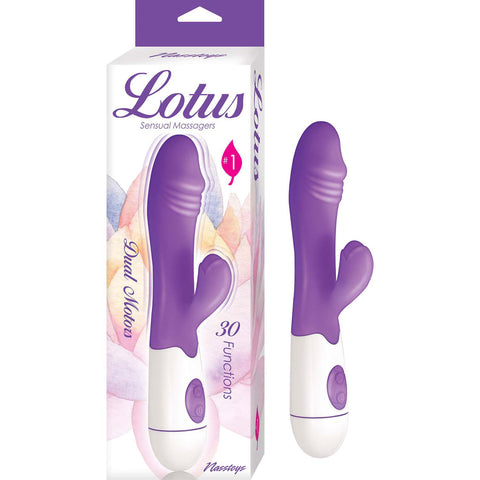 Lotus Purple Silicone Vibrator With Dual Motors And 30 Modes VIBRATORS-RABBIT