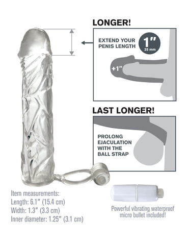 Fantasy XTensions Clear Vibrating Penis Sleeve Adult Toy Cock Rings Vibrating