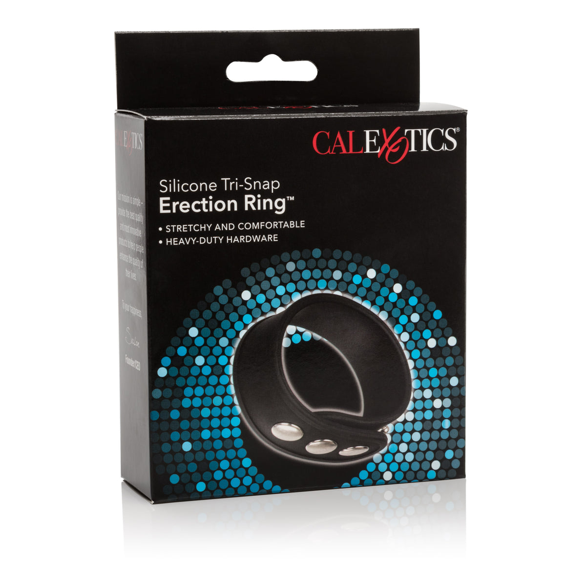 Silicone Tri-Snap Erection Ring Black with Adjustable Heavy-Duty Hardware > Cock Ring > Adjustable