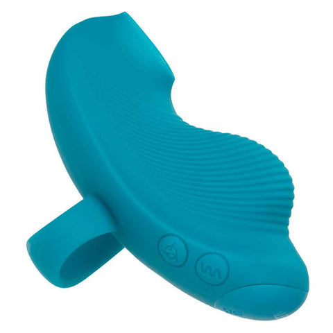 Envy™ Handheld Suction Massager in Teal Blue with 3 Suction Speeds and 7 Vibration Functions, USB Rechargeable Silicone Full Body Massager Vibrators