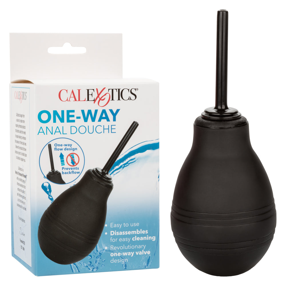 CalExotics One-Way Anal Douche with Black Leak-Proof Nozzle 7.3 fl. oz. Squeeze Bulb Black > Essentials > Douches