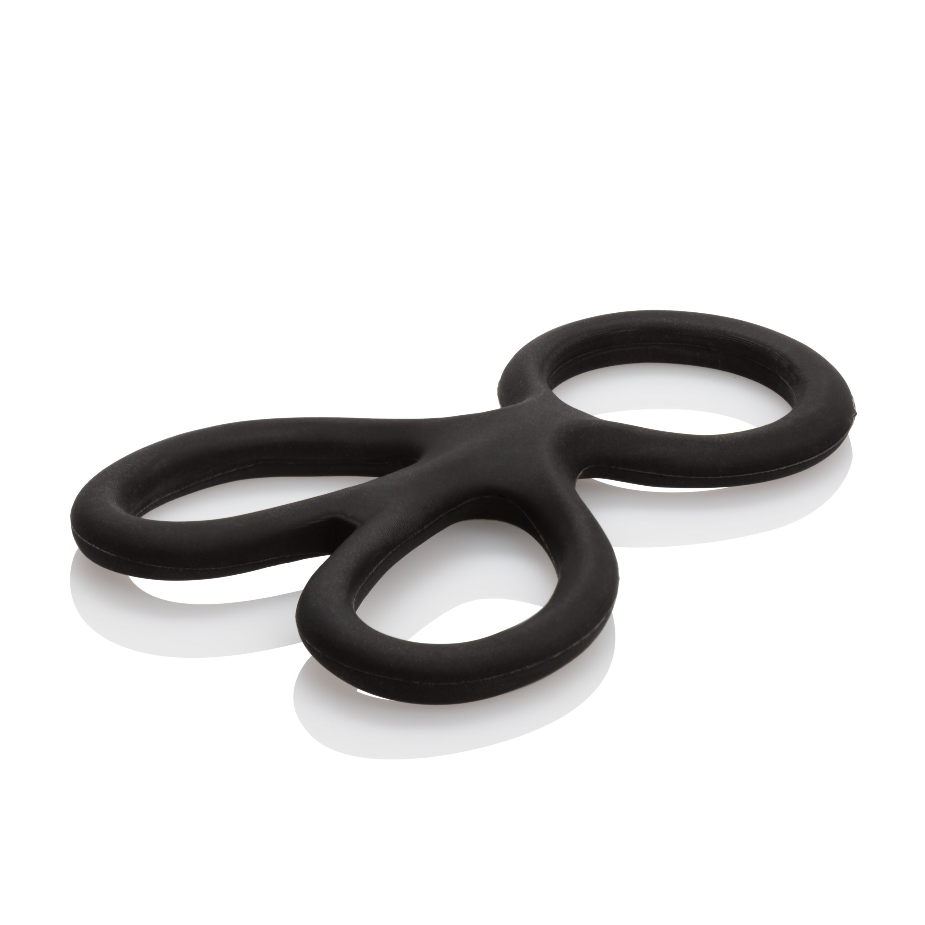 CalExotics Silicone Ball Spreader with Independent Scrotum Rings Black Ball Stretcher