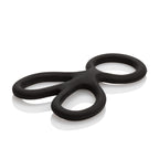 CalExotics Silicone Ball Spreader with Independent Scrotum Rings Black > Sex Toys For Men > Ball Stretchers