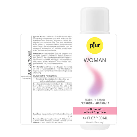 Pjur Woman Silicone Personal Lubricant 100ml Long-Lasting Enhancers Female
