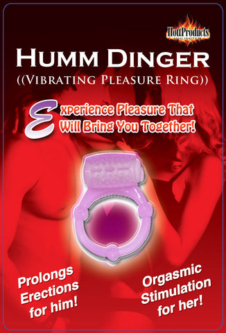 Humm Dinger Vibrating Penis Ring With Clitoral Stimulator Magenta Cock Rings Vibrating