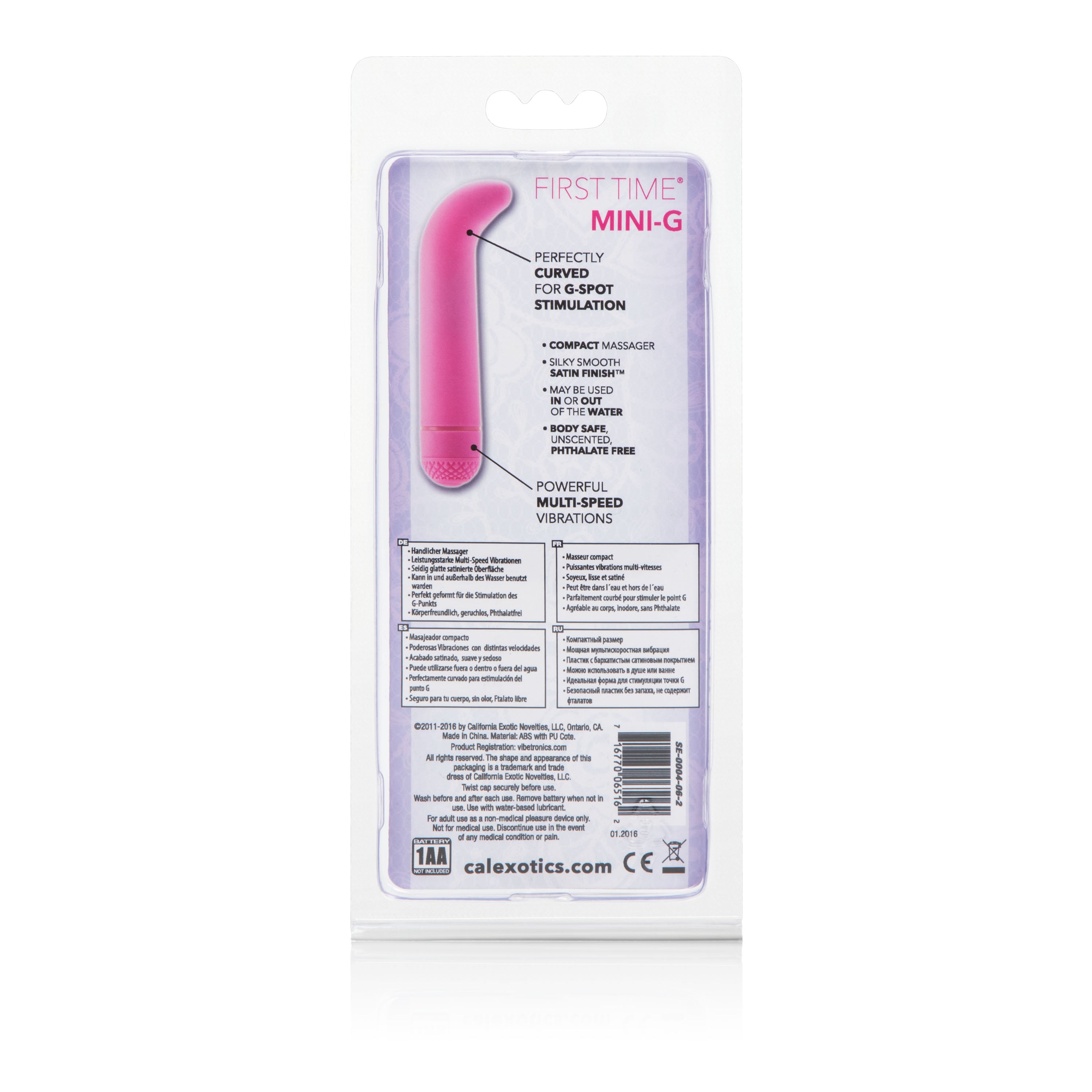 First Time Mini-G Pink Curved G-Spot Vibrator 4.5 Inch Compact Waterproof Massager BULLETS