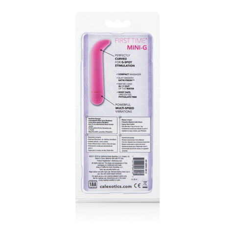 First Time Mini-G Pink Curved G-Spot Vibrator 4.5 Inch Compact Waterproof Massager BULLETS