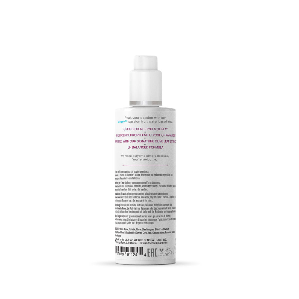 Simply Aqua Passion Fruit Water Based Personal Lubricant 2.3 Oz Flavoured Lube