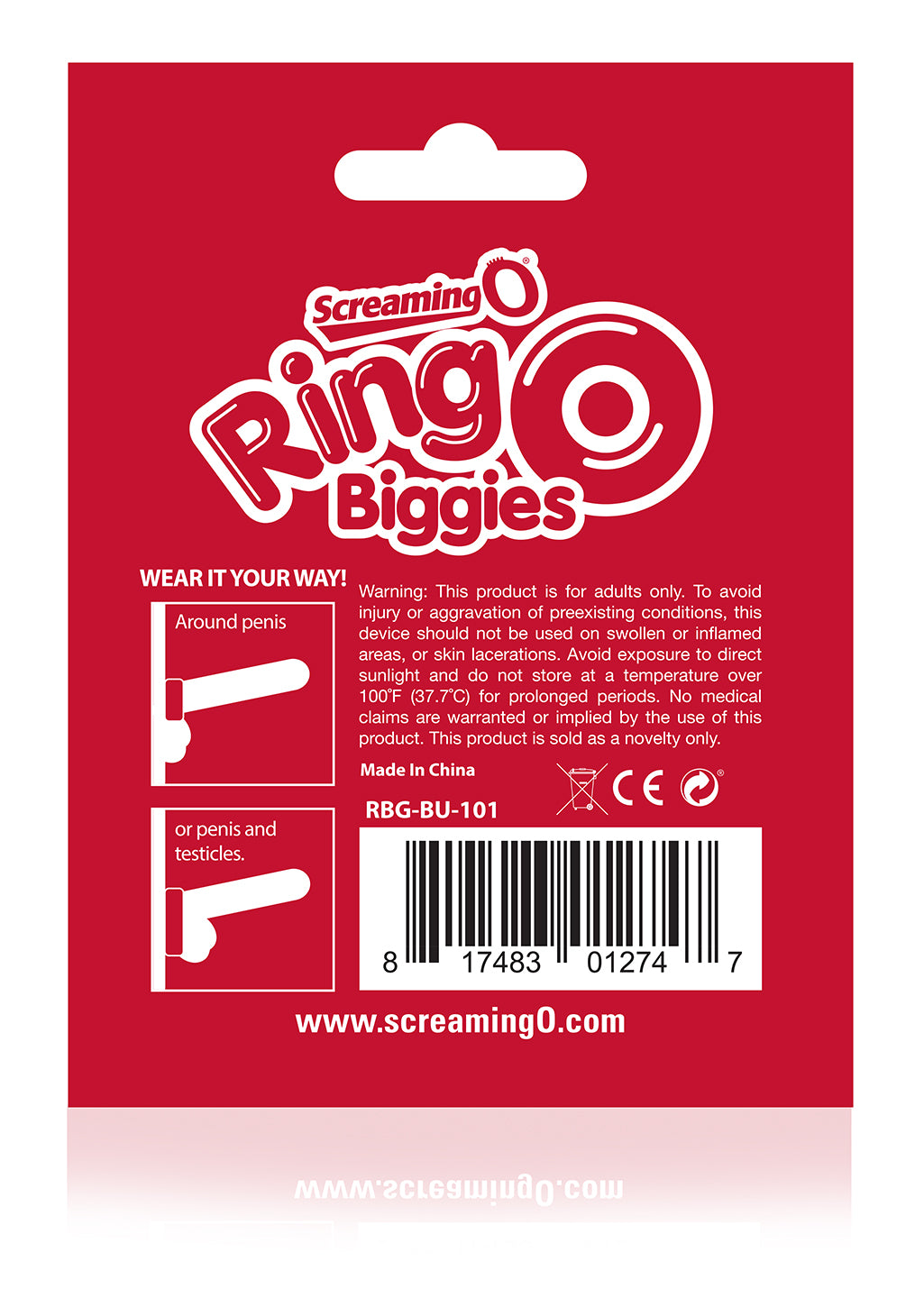 Screaming O Ringo Biggies Black Reusable Waterproof Cock Ring COCK RINGS
