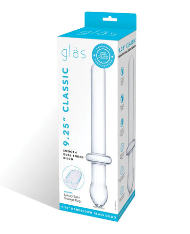 Glas 9.25" Classic Smooth Dual-Ended Clear Borosilicate Glass Dildo DONGS Glass