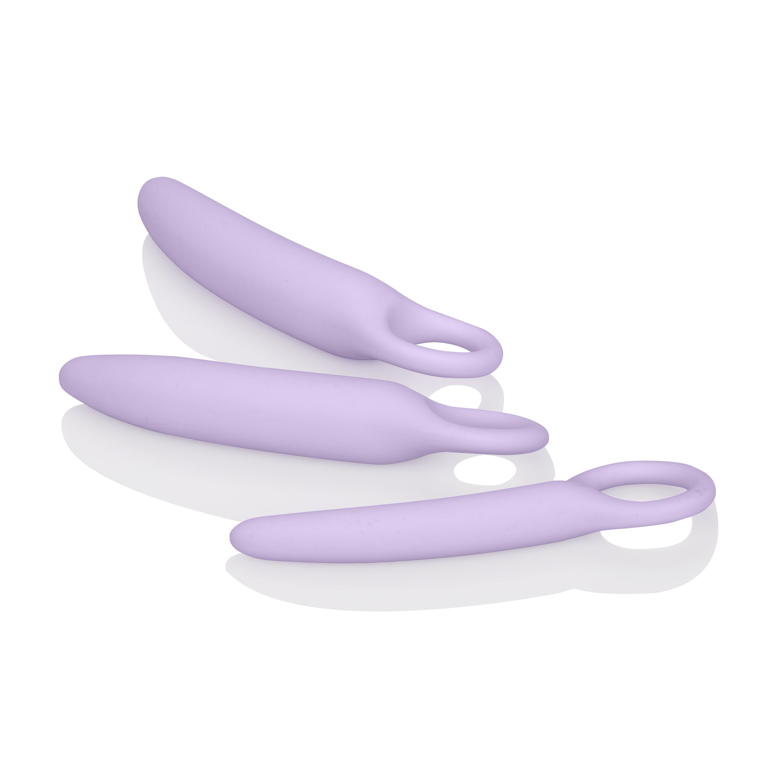 Dr. Laura Berman Alena Set of 3 Lavender Silicone Dilators with Finger Loop – Small 3” x 0.5”, Medium 3.5” x 0.75”, Large 4.25” x 0.75” > Sex Toys For Ladies > Kegel Exercise